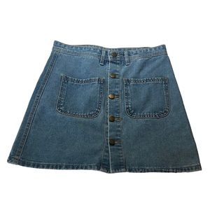Falmer Heritage washed button up blue denim skirt, womens size medium